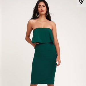 Emerald green midi dress